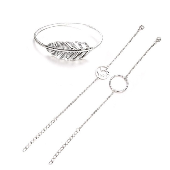 **AMBROSIA* 3-Pc Silver Feather Fashion Bracelets - Picture 4 of 6